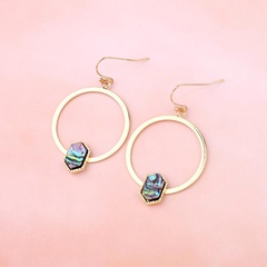 New Jewelry Imitation Abalone Bell Hook Hollow Round Hexagon Triangle Shell Earrings Resin Earrings
