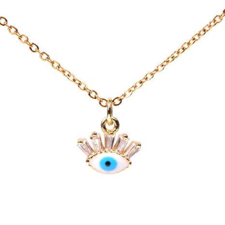 Hot Accessories Micro Inlaid Zircon Devil's Eye Blue Eye Necklace Women's Clavicle Chain Wholesale's discount tags