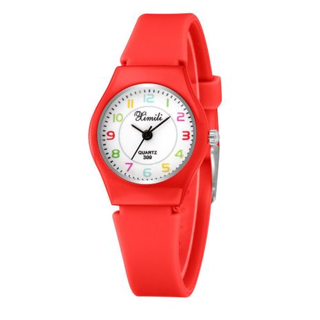 New Silicone Children's Watch Cute Fine Silicone Strap Digital Face Quartz Watch Student Casual Watch's discount tags