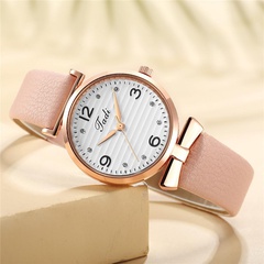 Korean fashion quartz casual belt watch temperament with diamond digital face women's wrist watch wholesale watch