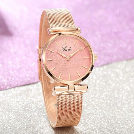 Fashion Simple Ladies Mesh Watch Trend Rose Gold Women's Fashion Watch's discount tags