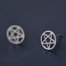 Simple Hollow Pentagram Star Stud Alloy Plating Constellation Magic Array Star Ear Studs Wholesalepicture19