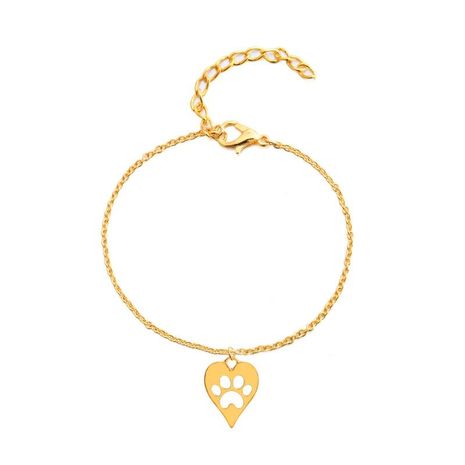New Bracelet Hollow Love Peach Heart Bracelet Cute Cat Claw Dog Claw Footprint Palm Print Bracelet Anklet's discount tags