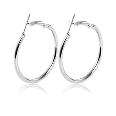 New Simple Geometric Circle Earrings Hypoallergenic Stainless Steel O-ring Hoop Earrings Wholesale