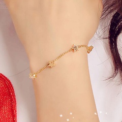 Fashion Pentagram Peach Heart Bracelet Five Love Bracelets Hot Sale Little Star Pendant Bracelet