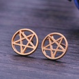 Simple Hollow Pentagram Star Stud Alloy Plating Constellation Magic Array Star Ear Studs Wholesalepicture24