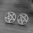 Simple Hollow Pentagram Star Stud Alloy Plating Constellation Magic Array Star Ear Studs Wholesalepicture25
