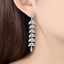 Fashion Willow Leaf Studs Korean New Copper Inlaid Zircon Earrings Long Leaf Earringspicture9