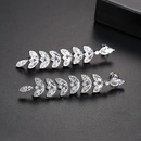 Fashion Willow Leaf Studs Korean New Copper Inlaid Zircon Earrings Long Leaf Earringspicture10