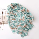 New tropical plant leopard cotton and linen shawl scarf women dualuse sunscreen scarf scarf beach towelpicture14