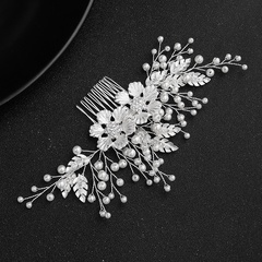 Bride DIY handmade hair accessories alloy flower diamond insert comb comb wedding head jewelry