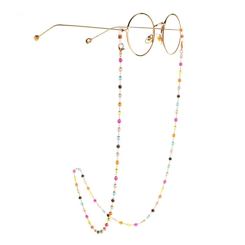 Glasses chain colorful crystal handmade glasses chain reading glasses antilost chain