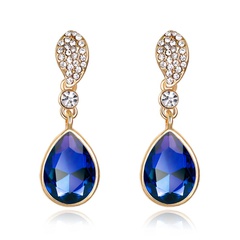 Fashion Shiny Water Drop Crystal Earrings Alloy Diamond Colorful Earrings