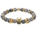 Fashion Natural Volcanic Stone Tiger Eye Bracelet Copper Micro Inlaid Zircon Crown Bracelet Men39s Braceletpicture29