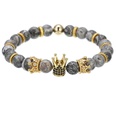 Fashion Natural Volcanic Stone Tiger Eye Bracelet Copper Micro Inlaid Zircon Crown Bracelet Men39s Braceletpicture36