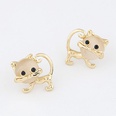 Korean fashion sweet opal cute cat personality flash diamond earringspicture4