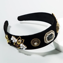Creative flannel bee alloy rhinestone inlaid pearl headband female temperament headband