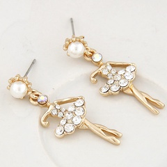 Korean fashion sweet flash diamond ballet girl temperament earrings