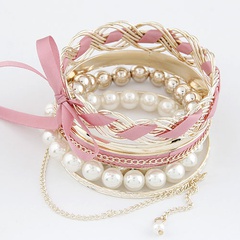 Fashion bracelets Korean fashion temperament bow multilayer pearl bracelet