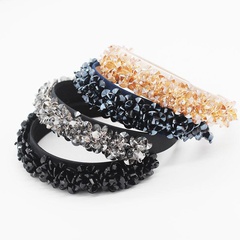 Fashionable hair hoop crystal particles beaded flower personality wild hair hoop accessories