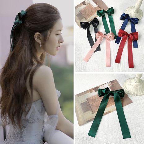 Hairpin hair band green ribbon day red bow headband streamer ponytail hair ring's discount tags