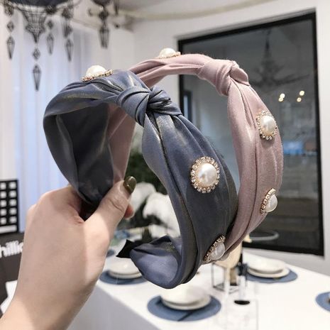 Korean version of the spring new colorful super flash knotted twisted diamond wide headband women's discount tags