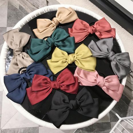Simple cloth oversized bow high elastic non-marking hair rope hair band rubber band hair tie lady's discount tags