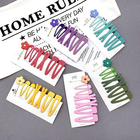 Korean same hair clip candy color hair clip girl small flower edge clip word clip bangs clip headdress NHSA201164's discount tags