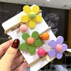Korean cute hair rope jelly-colored girl tying head rope colorful flower rubber band hair ring headdress