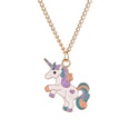 Colorful cute unicorn necklace female drip oil cartoon pony clavicle chainpicture13