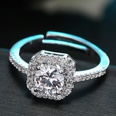 Korean fashion sweet zircon square diamond ringpicture4