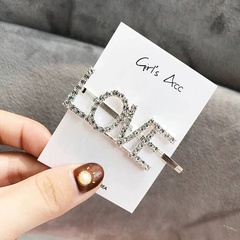Letter hair clip hair accessories flash diamond letters personalized hair accessories hair clip side clips