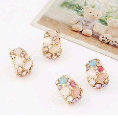 Korean fashion sweet OL shiny opal earrings wholesales