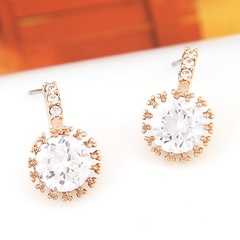Korean fashion sweet OL graceful bright zircon earrings