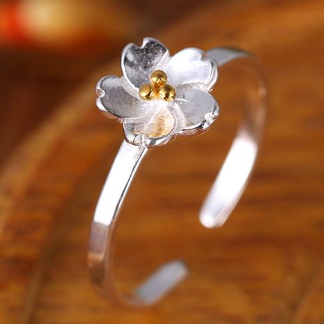 Bijoux fantaisie Coréen Fashion Sweet Flower Open Ring NHSC202468's discount tags