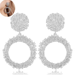 Fashion jewelry metallic simple circle exaggerated earrings
