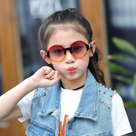 Nuevas gafas de sol redondas para niños gafas de sol de moda para niños gafas reflectantes's discount tags