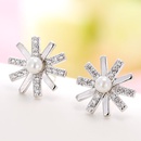 Fashion jewelry Korean Sweet OL Sun Flower Zircon Stud Earringspicture5
