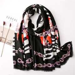 Bufanda de diseño de patrón irregular para mujer primavera y otoño costura de cadena de cebra coreana bufanda larga chal de doble uso