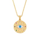 Womens necklace round cheap pendant with turkish blue eyes and diamond necklacepicture9