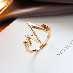 Retro wild simple heartbeat ring geometric wave frequency ring wholesale