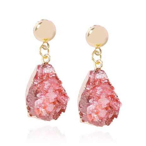 New Fashion Imitation Natural Stone Jewelry Earrings Simple Geometric Drop Shape Resin Pendant Earrings NHMD202991's discount tags