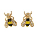 Korean style ear jewelry wholesale fashion sweet color glaze drip oil diamond bee stud earringspicture7