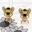 Korean style ear jewelry wholesale fashion sweet color glaze drip oil diamond bee stud earringspicture8