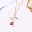 Fashion Valentines Day Rose Necklace Delicate Threedimensional Flower Pendant Clavicle Chainpicture16
