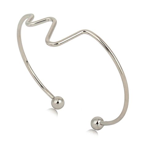 Fashion Open Electrocardiogram Heart Beat Bracelet Simple Wave Bracelet Wholesale's discount tags