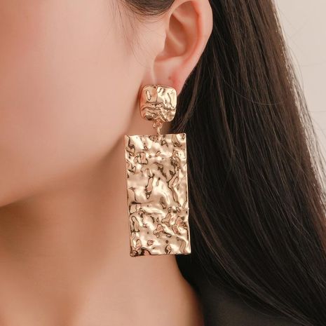 New Fashion Metal Earrings Long Wrinkled Earrings Simple Geometric Earrings's discount tags