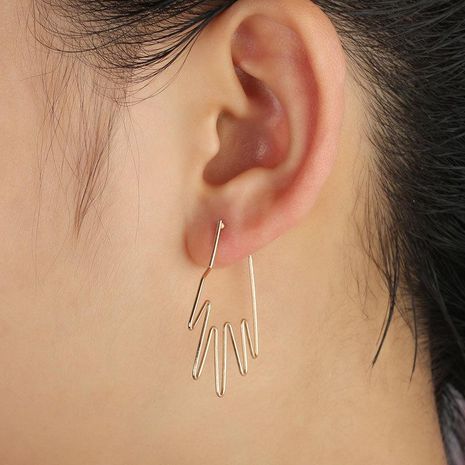 Simple and stylish earrings stick figure open palm ladies earrings's discount tags