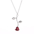 Fashion Valentines Day Rose Necklace Delicate Threedimensional Flower Pendant Clavicle Chainpicture21