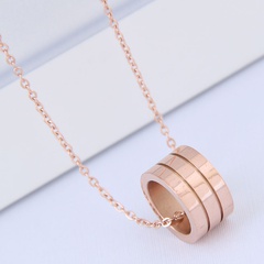 Fashion exquisite and simple circle titanium steel sweet OL female necklace